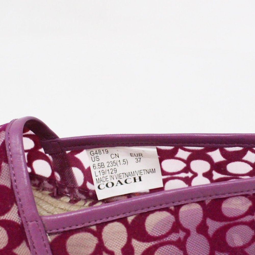 COACH #40467 Lilac Berry Cleo Espadrilles (US 6.5 EU 36.5) - Picture 5 of 9